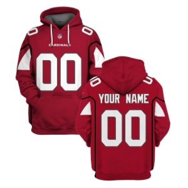 Men's Red Arizona Cardinals Active Player Custom 2021 Pullover Hoodie